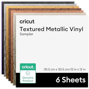 Cricut Permanent Adhesive Vinyl with Metallic Texture, Luxe Pack, 30.5 cm x 30.5 cm (12 in x 12 in), 6 pcs Cricut Permanent Adhesive Vinyl with Metallic Texture, Luxe Pack, 30.5 cm x 30.5 cm (12 in x 12 in), 6 pcs