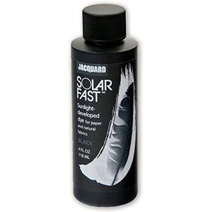 Jacquard Solarfast Dye Sun Activated Ink for Photographic Printing, Light Sensitive Crafting on Fabric and Paper, Textile Art Supplies, Black, 8oz / 236ml Jacquard Solarfast Dye Sun Activated Ink for Photographic Printing, Light Sensitive Crafting on Fabric and Paper, Textile Art Supplies, Black, 8oz / 236ml