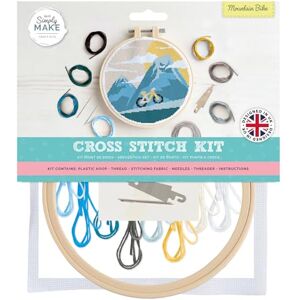 Simply MAKE Cross Stitch Kit Mountain Bike Design, Kids & Adults, Hoop, Embroidery Thread, Adult Crafts, Beginners Craft Kit Simply MAKE Cross Stitch Kit Mountain Bike Design, Kids & Adults, Hoop, Embroidery Thread, Adult Crafts, Beginners Craft Kit