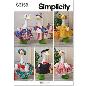 Simplicity Sewing Pattern SS3158OS Clothes for Porch and Lawn Geese OS (ONE Size) Simplicity Sewing Pattern SS3158OS Clothes for Porch and Lawn Geese OS (ONE Size)
