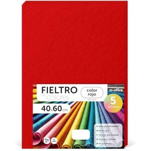 m-office Felt for Crafts, Coloured Felt, Soft and Flexible, Sewing Material, Patchwork Fabrics, Ideal for DIY Projects, Crafts or Decoration, 40 x 60 cm (Red, 5 Pcs) m-office Felt for Crafts, Coloured Felt, Soft and Flexible, Sewing Material, Patchwork Fabrics, Ideal for DIY Projects, Crafts or Decoration, 40 x 60 cm (Red, 5 Pcs)