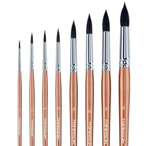 Transon Goat Hair Round Watercolor Paint Brushes - 8pcs - Watercolors, Acrylics, Inks Transon Goat Hair Round Watercolor Paint Brushes - 8pcs - Watercolors, Acrylics, Inks