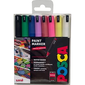 Posca Pens PC-1MR Ultra Fine Acrylic Felt Tip Coloured Permanent Paint Markers for Adults, Kids. Perfect for Colouring, Fabric, Graffiti, Watercolour, Outline Drawing, Window and Glass Art. 8 Pack Posca Pens PC-1MR Ultra Fine Acrylic Felt Tip Coloured Permanent Paint Markers for Adults, Kids. Perfect for Colouring, Fabric, Graffiti, Watercolour, Outline Drawing, Window and Glass Art. 8 Pack