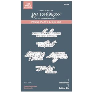 Spellbinders Fountain Wishes Sentiments BetterPress Plate & Die Set from The Happier Hour Collection Spellbinders Fountain Wishes Sentiments BetterPress Plate & Die Set from The Happier Hour Collection