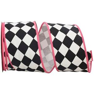 Reliant Ribbon Corp Ribbon - Black/Hot Pink - 2-1/2 Inch X 10 Yards - Ribbon Reliant Ribbon Corp Ribbon - Black/Hot Pink - 2-1/2 Inch X 10 Yards - Ribbon