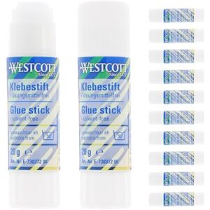 Westcott E-730372 00 - Craft glue stick 20g (12 pcs) - Strong, Washable, Eco-friendly Westcott E-730372 00 - Craft glue stick 20g (12 pcs) - Strong, Washable, Eco-friendly