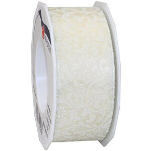 PRÄSENT New Castle Printed Ribbon Cream 40 mm width, 20 m length PRÄSENT New Castle Printed Ribbon Cream 40 mm width, 20 m length