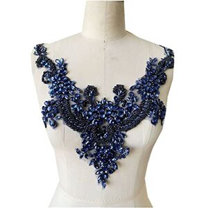 Deepblue Handmade Rhinestones Lace Applique - Dress Accessory Deepblue Handmade Rhinestones Lace Applique - Dress Accessory