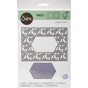 Sizzix Thinlits Die Set 2 Pack 664398 Geo Lattice Frame by Jessica Scott, Mulitcolour, One Size Sizzix Thinlits Die Set 2 Pack 664398 Geo Lattice Frame by Jessica Scott, Mulitcolour, One Size