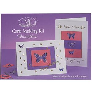 House of Crafts Card Making Butterflies Mini Kit, Single Craft Kit Set, Multicoloured, Includes 6 Cards (158 x 110mm) With Envelopes, Peel-Off Motifs & Greetings, Coloured Papers, PVA Glue, Patterns House of Crafts Card Making Butterflies Mini Kit, Single Craft Kit Set, Multicoloured, Includes 6 Cards (158 x 110mm) With Envelopes, Peel-Off Motifs & Greetings, Coloured Papers, PVA Glue, Patterns
