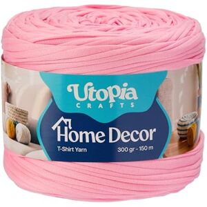 Utopia Crafts T-Shirt Yarn for Crocheting and Knitting Home Decor 300g/150m Elastic Microfibre Fabric Yarn Oeko-Tex Certified Washable Crochet Baskets Bags Rugs & Macramé 5-7mm Hook (Coral Pink) Utopia Crafts T-Shirt Yarn for Crocheting and Knitting Home Decor 300g/150m Elastic Microfibre Fabric Yarn Oeko-Tex Certified Washable Crochet Baskets Bags Rugs & Macramé 5-7mm Hook (Coral Pink)