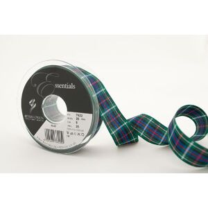 Berisfords 7622/25/08 25mm x 25m reel of Rose Tartan Ribbon, Green Berisfords 7622/25/08 25mm x 25m reel of Rose Tartan Ribbon, Green