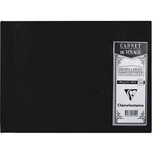 Clairefontaine Ref 96040C Canvas Cover Travel Album (60 Pages) A5 (148 x 210mm), 180gsm Grained Drawing Paper, Fabric Coated Cover Black Cover Clairefontaine Ref 96040C Canvas Cover Travel Album (60 Pages) A5 (148 x 210mm), 180gsm Grained Drawing Paper, Fabric Coated Cover Black Cover