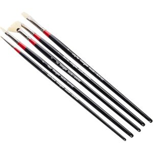 Daler Rowney Daler-Rowney Georgian Oil Brush Wallet Set, Hog Bristle & Sable Hair, Long Handle, 5 Assorted Brushes, For Professional Artists & Students Daler Rowney Daler-Rowney Georgian Oil Brush Wallet Set, Hog Bristle & Sable Hair, Long Handle, 5 Assorted Brushes, For Professional Artists & Students