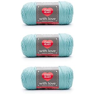 Red Heart with Love Iced Aqua Yarn 3 Pack of 198g/7oz Acrylic 4 Medium (Worsted) 370 Yards Knitting/Crochet Red Heart with Love Iced Aqua Yarn 3 Pack of 198g/7oz Acrylic 4 Medium (Worsted) 370 Yards Knitting/Crochet