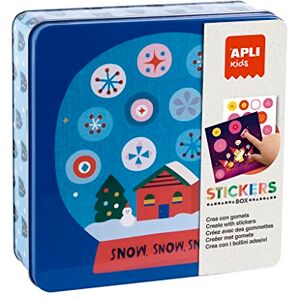 APLI Kids 19245-Set of Stickers with Shapes in Metal Box Model Set of Themed Gummies to Complete the Illustrations, Colour Christmas (19245) APLI Kids 19245-Set of Stickers with Shapes in Metal Box Model Set of Themed Gummies to Complete the Illustrations, Colour Christmas (19245)