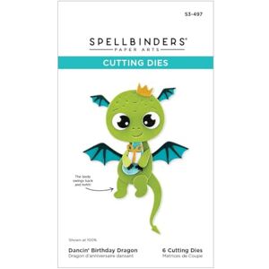 Spellbinders Dancin Dragon Etched Dies from The Monster Birthday Collection, Metal, ONE Spellbinders Dancin Dragon Etched Dies from The Monster Birthday Collection, Metal, ONE