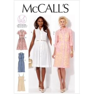 McCall's Patterns M6696 Size B5 8-10-12-14-16 Misses' Dresses and Slip, Pack of 1, White McCall's Patterns M6696 Size B5 8-10-12-14-16 Misses' Dresses and Slip, Pack of 1, White