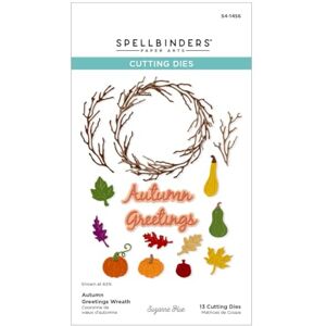 Spellbinders Autumn Greetings Wreath Etched Dies from The Texture & Foliage Collection by Suzanne Hue Spellbinders Autumn Greetings Wreath Etched Dies from The Texture & Foliage Collection by Suzanne Hue