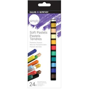 Daler Rowney DALER-ROWNEY Simply Soft Pastels 24 x Assorted Colours Set, Drawing Art Supplies, For Entry-Level Artists & Hobbyists Daler Rowney DALER-ROWNEY Simply Soft Pastels 24 x Assorted Colours Set, Drawing Art Supplies, For Entry-Level Artists & Hobbyists