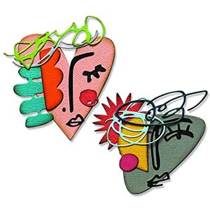 Sizzix Thinlits Die Set 19PK Abstract Faces by Tim Holtz 665845 Chapter 2 2022, Paper, Multicolor, One Size Sizzix Thinlits Die Set 19PK Abstract Faces by Tim Holtz 665845 Chapter 2 2022, Paper, Multicolor, One Size