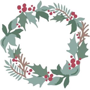 Sizzix Layered Reusable Stencils for Crafts 4PK Holly Wreath by Lisa Jones, Mulitcolour, One Size, 665933 Sizzix Layered Reusable Stencils for Crafts 4PK Holly Wreath by Lisa Jones, Mulitcolour, One Size, 665933