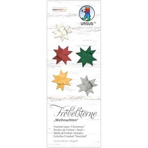 Ursus 3512 00 99 Froebel Stars Christmas, 130 g/m² Made of Coloured Drawing Paper, 80 Folding Strips, Size 1 x 50 cm, Diameter 4.3 cm, 5 Colours, with Craft Instructions, DIY Craft Paper for Ursus 3512 00 99 Froebel Stars Christmas, 130 g/m² Made of Coloured Drawing Paper, 80 Folding Strips, Size 1 x 50 cm, Diameter 4.3 cm, 5 Colours, with Craft Instructions, DIY Craft Paper for