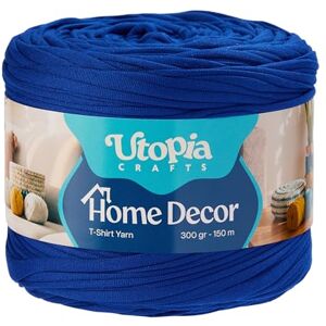 Utopia Crafts T-Shirt Yarn for Crocheting and Knitting Home Decor 300g/150m Elastic Microfibre Fabric Yarn Oeko-Tex Certified Washable Crochet Baskets Bags Rugs & Macramé 5-7mm Hook (Cobalt Blue) Utopia Crafts T-Shirt Yarn for Crocheting and Knitting Home Decor 300g/150m Elastic Microfibre Fabric Yarn Oeko-Tex Certified Washable Crochet Baskets Bags Rugs & Macramé 5-7mm Hook (Cobalt Blue)