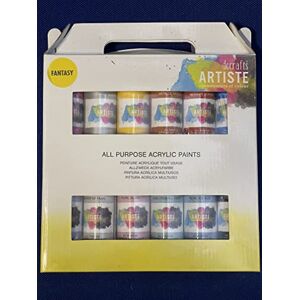DOCRAFTS ARTISTE Artiste Acrylic Paint Set Pack of 12 x 59ml 2oz Fantasy Colours, Quick-Drying Professional Art and Hobby Craft Artists Paint, Water-Based Paints Cover Surfaces with Ease, Ideal for Travel Artists DOCRAFTS ARTISTE Artiste Acrylic Paint Set Pack of 12 x 59ml 2oz Fantasy Colours, Quick-Drying Professional Art and Hobby Craft Artists Paint, Water-Based Paints Cover Surfaces with Ease, Ideal for Travel Artists