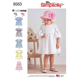 Simplicity 8563 Pattern 8563 Toddler Dresses and Hat, Paper, White, A (1/2-1-2-3-4) Simplicity 8563 Pattern 8563 Toddler Dresses and Hat, Paper, White, A (1/2-1-2-3-4)