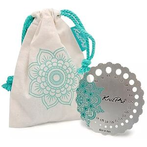 KNITPRO The Mindful Collection Sterling Silver Plated Metal Needle Gauge, Teal KNITPRO The Mindful Collection Sterling Silver Plated Metal Needle Gauge, Teal