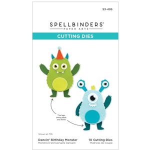 Spellbinders Dancin Etched Dies from The Monster Birthday Collection, Metal, ONE Spellbinders Dancin Etched Dies from The Monster Birthday Collection, Metal, ONE