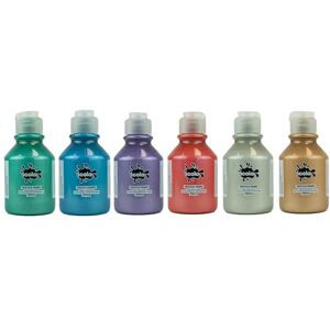 scola Textile Fabric Paint, 6 Assorted Pearlescent Colours, 150ml Bottles, School Supplies, Art and Crafts Projects, Children's Craft Projects, For Kids scola Textile Fabric Paint, 6 Assorted Pearlescent Colours, 150ml Bottles, School Supplies, Art and Crafts Projects, Children's Craft Projects, For Kids