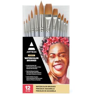 Arteza Artist Paintbrush Set - Multicolor - Paintbrushes for Watercolor & Acrylic Arteza Artist Paintbrush Set - Multicolor - Paintbrushes for Watercolor & Acrylic
