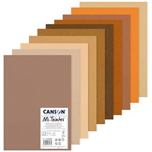 Canson Mi-Teintes Coloured Drawing 160gsm A3 Paper Pack, Double Sided: Honeycomb & Fine Grain, 10 Brown Tones Sheets, For Professional Artists & Illustrators Canson Mi-Teintes Coloured Drawing 160gsm A3 Paper Pack, Double Sided: Honeycomb & Fine Grain, 10 Brown Tones Sheets, For Professional Artists & Illustrators