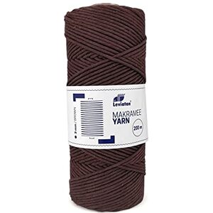 Leviatan Natural Thread 200m Super Soft Single Twisted Cord 100% Cotton Thread Macramé Rope for Handicrafts Wedding and Christmas Decorations 3mm x 200m Brown Leviatan Natural Thread 200m Super Soft Single Twisted Cord 100% Cotton Thread Macramé Rope for Handicrafts Wedding and Christmas Decorations 3mm x 200m Brown