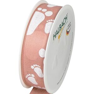 Halbach Seidenbänder Baby Gift Ribbon 25 mm x 16 m Ribbon as Decoration for Baby Shower and for Wrapping Gifts for Baby Shower Colour: Blush Rose/White Halbach Seidenbänder Baby Gift Ribbon 25 mm x 16 m Ribbon as Decoration for Baby Shower and for Wrapping Gifts for Baby Shower Colour: Blush Rose/White