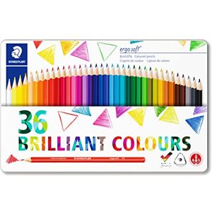 STAEDTLER 157 M36 Ergosoft Triangular Colouring Pencils Assorted Colours (Tin of 36 Pencils) STAEDTLER 157 M36 Ergosoft Triangular Colouring Pencils Assorted Colours (Tin of 36 Pencils)