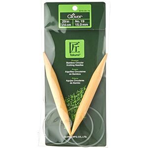 Clover Takumi Bamboo Circular Knitting Needles 29-inch, Multi-Colour, 21.34 x 7.62 x 0.77 cm Clover Takumi Bamboo Circular Knitting Needles 29-inch, Multi-Colour, 21.34 x 7.62 x 0.77 cm