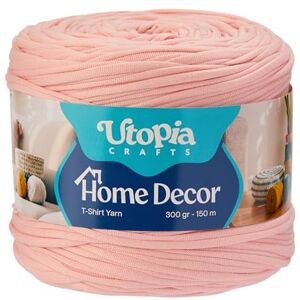 Utopia Crafts T-Shirt Yarn for Crocheting and Knitting Home Decor 300g/150m Elastic Microfibre Fabric Yarn Oeko-Tex Certified Washable Crochet Baskets Bags Rugs & Macramé 5-7mm Hook (Light Pink) Utopia Crafts T-Shirt Yarn for Crocheting and Knitting Home Decor 300g/150m Elastic Microfibre Fabric Yarn Oeko-Tex Certified Washable Crochet Baskets Bags Rugs & Macramé 5-7mm Hook (Light Pink)