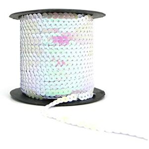 Habercrafts AB White 6mm Metallic Shiny Flat Sequins Paillette Spangle String for Embellishment Sewing Arts Crafts Fancy Dress Decoration (90 Meters) Habercrafts AB White 6mm Metallic Shiny Flat Sequins Paillette Spangle String for Embellishment Sewing Arts Crafts Fancy Dress Decoration (90 Meters)