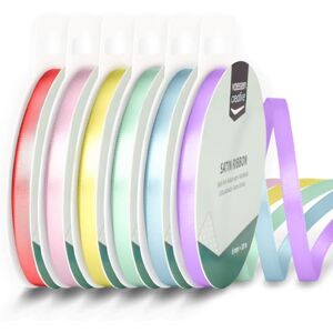 Creative Labs Satin Ribbon 0.24" x 32.8 ft (6 mm x 10 m) Double-Sided Thin Ribbons for Crafting and Gift Wrapping Pastel Colours 6 Pieces Creative Labs Satin Ribbon 0.24" x 32.8 ft (6 mm x 10 m) Double-Sided Thin Ribbons for Crafting and Gift Wrapping Pastel Colours 6 Pieces