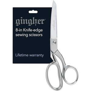 Gingher Dressmaker's Fabric Scissors 8" Stainless Steel Shears Sharp Knife Edge Fabric Scissors with Protective Sheath Gingher Dressmaker's Fabric Scissors 8" Stainless Steel Shears Sharp Knife Edge Fabric Scissors with Protective Sheath