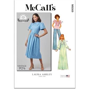 McCall's MCCALLS Sewing Pattern M8569H5 Misses' Dress with Sleeve Variations and Top by Laura Ashley H5 (6-8-10-12-14) McCall's MCCALLS Sewing Pattern M8569H5 Misses' Dress with Sleeve Variations and Top by Laura Ashley H5 (6-8-10-12-14)