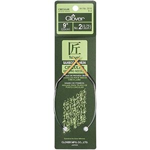 Clover Takumi Bamboo Circular Knitting Needles 9"-Size 2/2.75mm, Beige Clover Takumi Bamboo Circular Knitting Needles 9"-Size 2/2.75mm, Beige