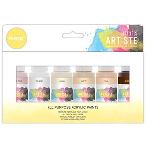 DOCRAFTS ARTISTE Artiste Acrylic Paint Set Pack of 6X 59ml 2oz Portrait Colours, Quick-Drying Professional Art and Hobby Craft Artists Paint, Water-Based Paints Cover Surfaces with Ease, Ideal for Travel Artists DOCRAFTS ARTISTE Artiste Acrylic Paint Set Pack of 6X 59ml 2oz Portrait Colours, Quick-Drying Professional Art and Hobby Craft Artists Paint, Water-Based Paints Cover Surfaces with Ease, Ideal for Travel Artists