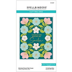 Spellbinders Stitched Floral Flip Frame Etched Dies from The Stylish Ovals Collection, Metal, ONE Spellbinders Stitched Floral Flip Frame Etched Dies from The Stylish Ovals Collection, Metal, ONE