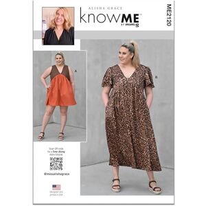 Know me Sewing Pattern ME2120K5 Misses' Dress with Sleeve and Length Variations by Alisha Grace K5 (8-10-12-14-16) Know me Sewing Pattern ME2120K5 Misses' Dress with Sleeve and Length Variations by Alisha Grace K5 (8-10-12-14-16)