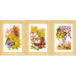 Vervaco Counted Cross Stitch: Butterflies and Flowers (Set of 3), NA, 8 x 12cm Vervaco Counted Cross Stitch: Butterflies and Flowers (Set of 3), NA, 8 x 12cm