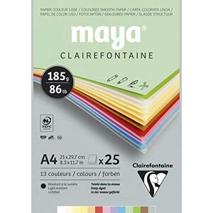 Clairefontaine Ref 975334C Maya Pastel Coloured Drawing Pad (Pack of 25 Sheets) 185gsm Paper A4 (29.7 x 21cm) Assorted Colour Deep Dyed, Acid Free, pH Neutral Clairefontaine Ref 975334C Maya Pastel Coloured Drawing Pad (Pack of 25 Sheets) 185gsm Paper A4 (29.7 x 21cm) Assorted Colour Deep Dyed, Acid Free, pH Neutral